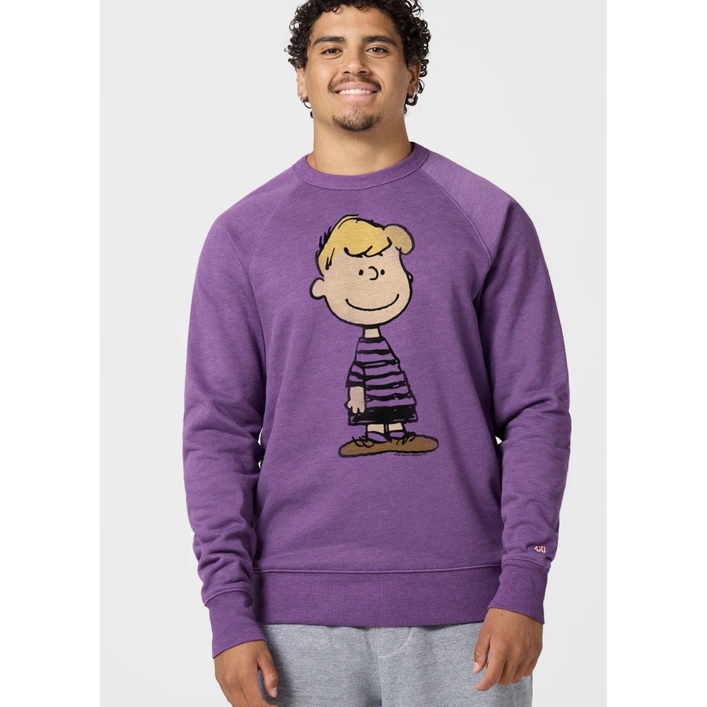 Homage Crewneck Sweatshirt Peanuts Schroeder Purple Sz Large Unisex